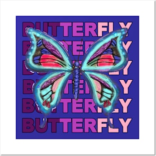 blue butterfly Posters and Art